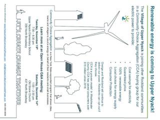 Renewable Energy for Upper Nyack - CCA flyer